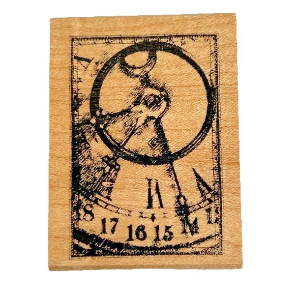 Club Scrap 2004 Vintage Rubber Stamp-Clock Steampunk Roman Numeral Sundial-Unuse - Picture 1 of 7